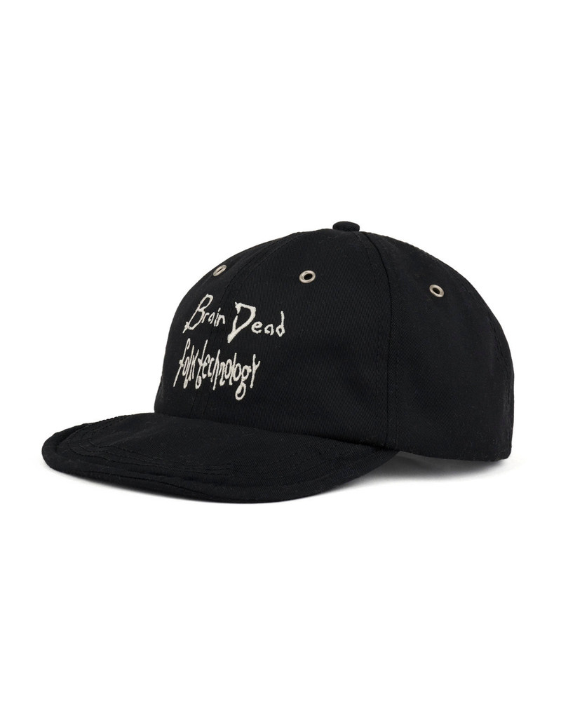 BRAIN DEAD Folk Technology Wire Brim 6 Panel Hat - Black outlook