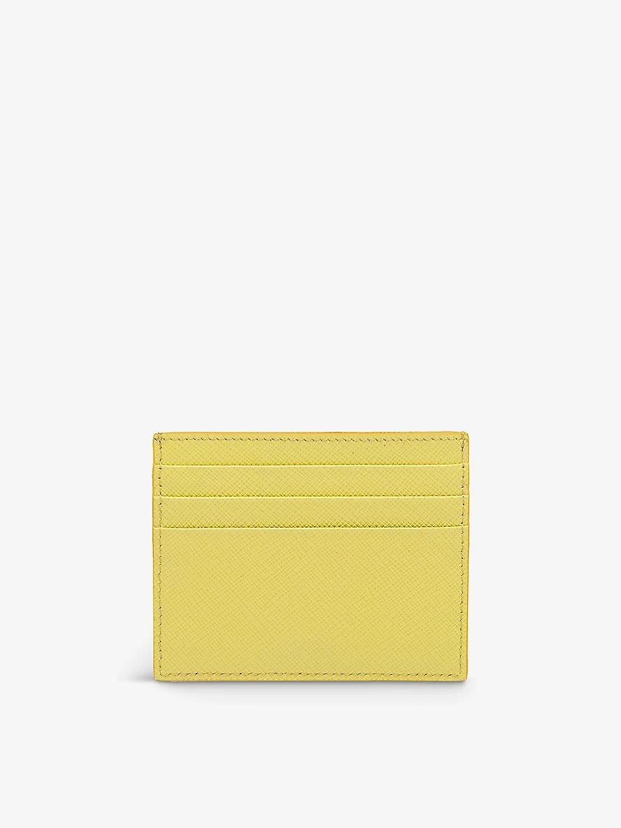 Logo-plaque saffiano leather card holder - 3