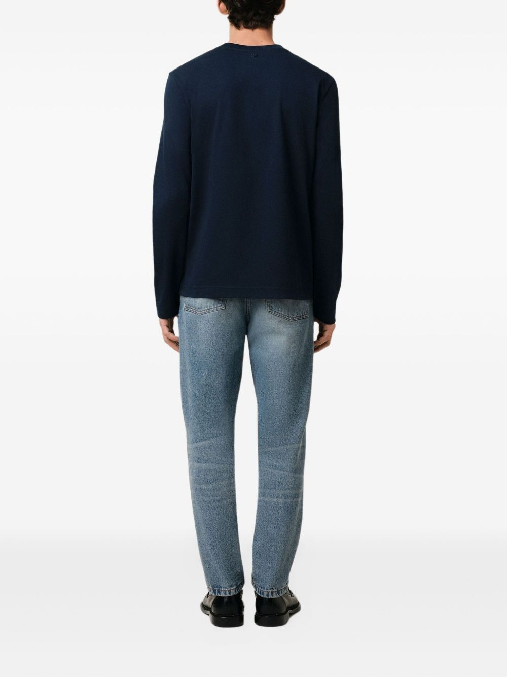 embroidered logo organic cotton longsleeved shirt - 4