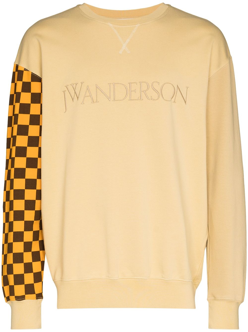 checkerboard-print logo sweatshirt - 1