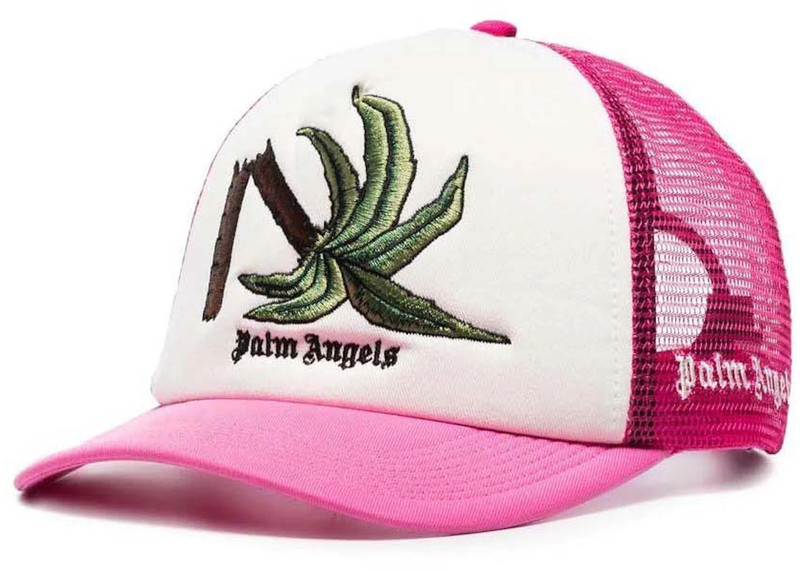 Palm Angels Palm Angels Broken Palm Trucker Hat Pink/White/Green outlook