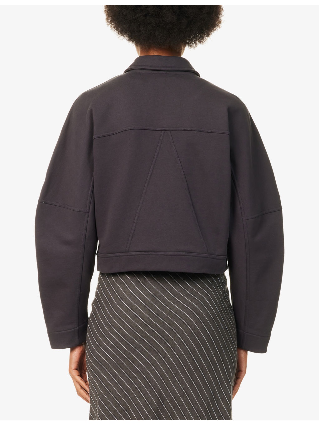 Crop Brand-Embroidery Cotton-Jersey Jacket - 4
