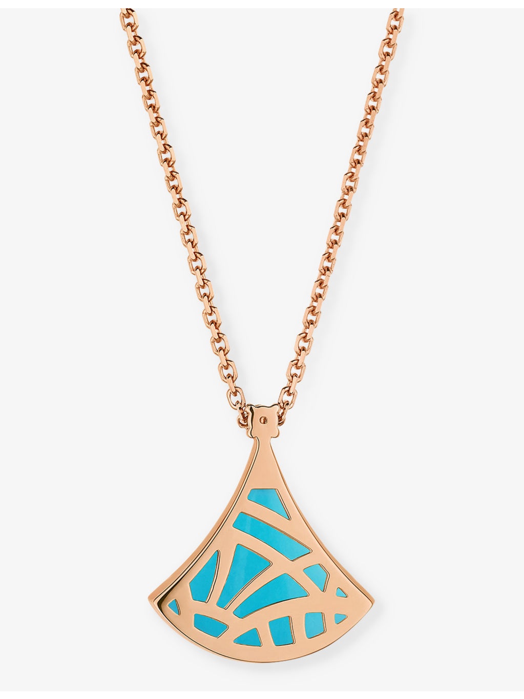 Divas’ Dream 18ct rose-gold, 0.03ct brilliant-cut diamond and turquoise pendant necklace - 3