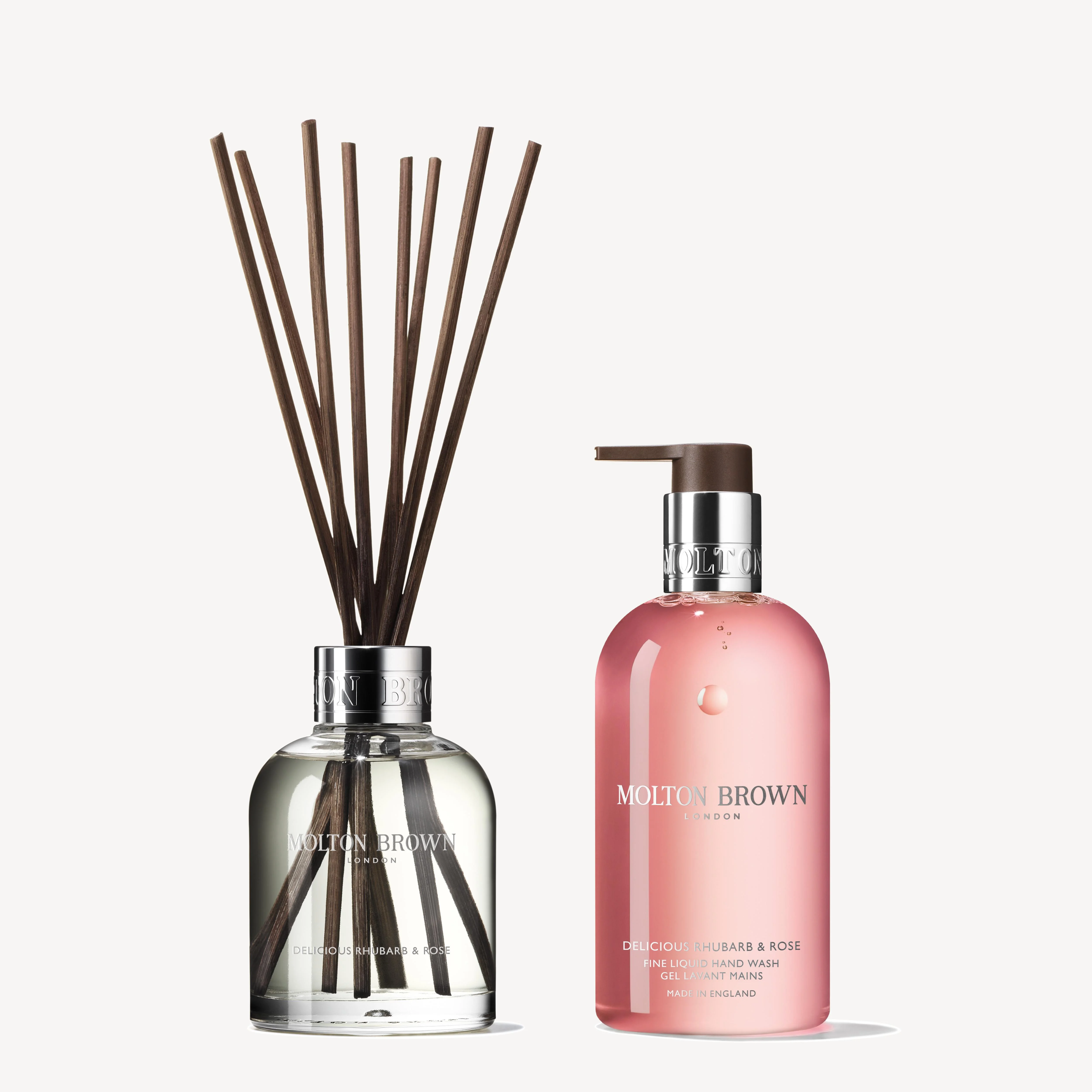 Delicious Rhubarb & Rose Aroma Reeds & Fine Liquid Hand Wash Gift Set - 1