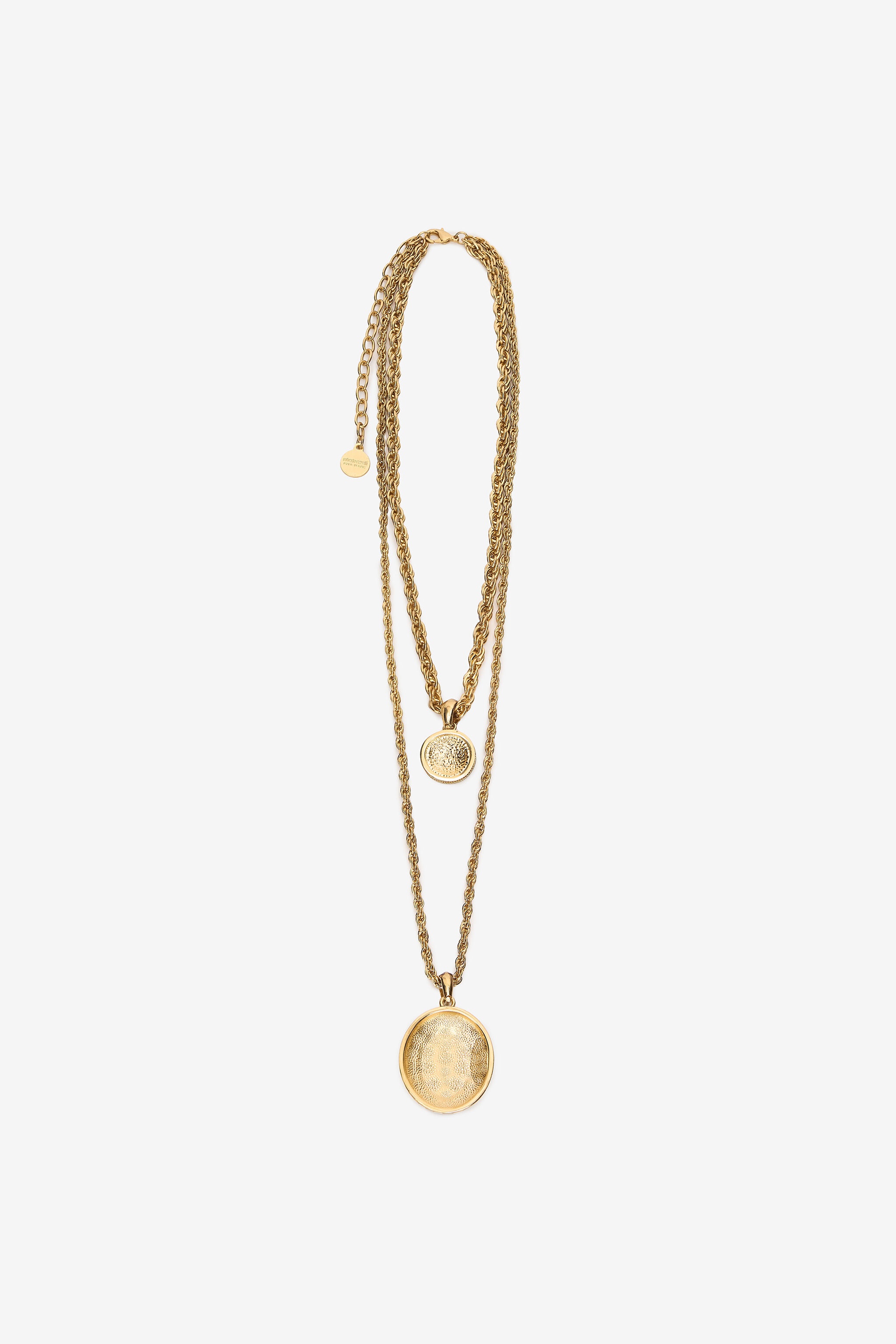 Ray Of Gold Double Pendant Necklace - 3
