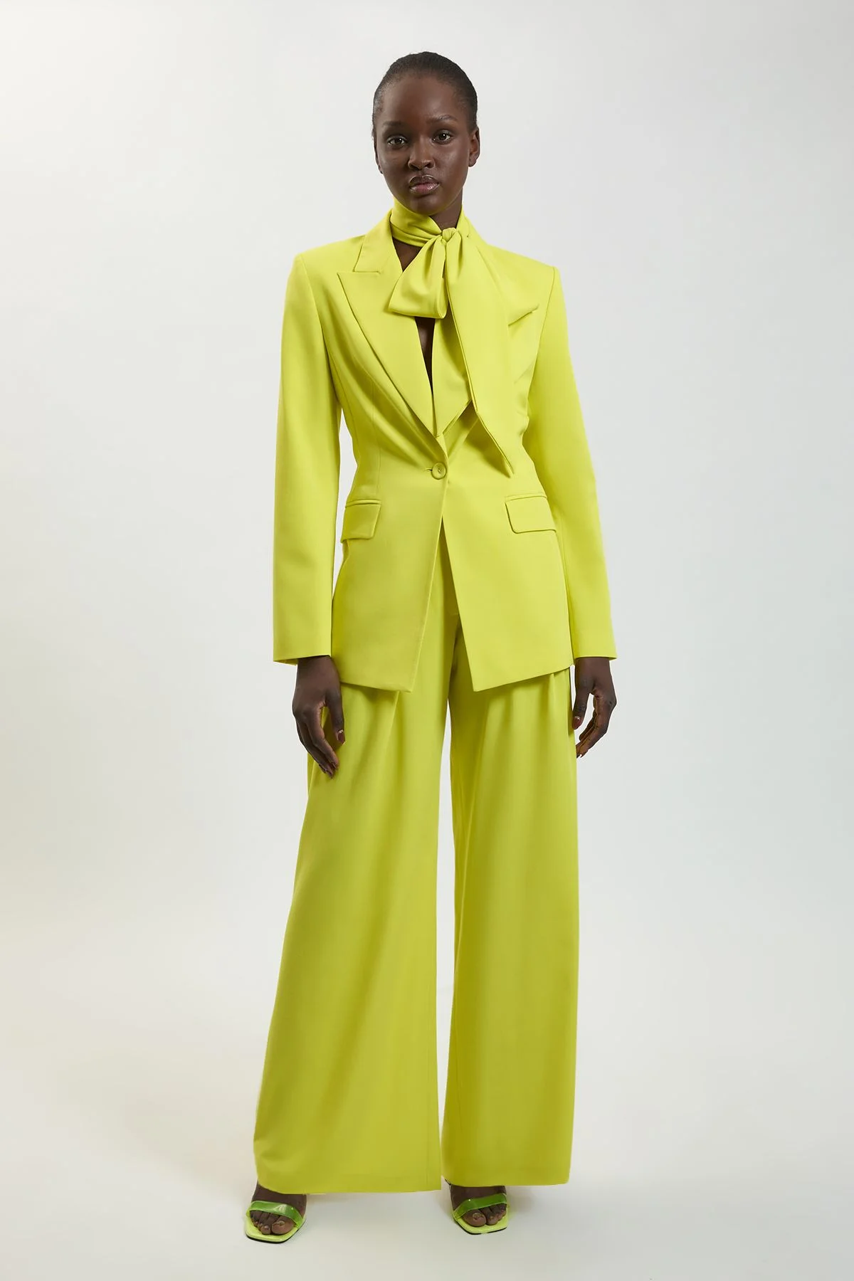 Compact Viscose Wide Leg Tailored Trouser - 1