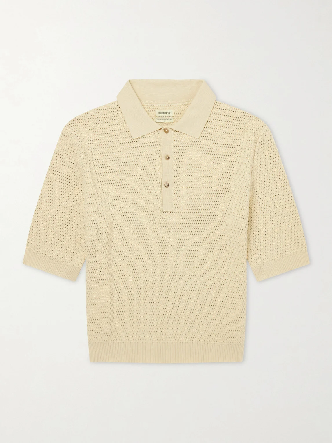 Honeycomb-Knit Cotton Polo Shirt - 1