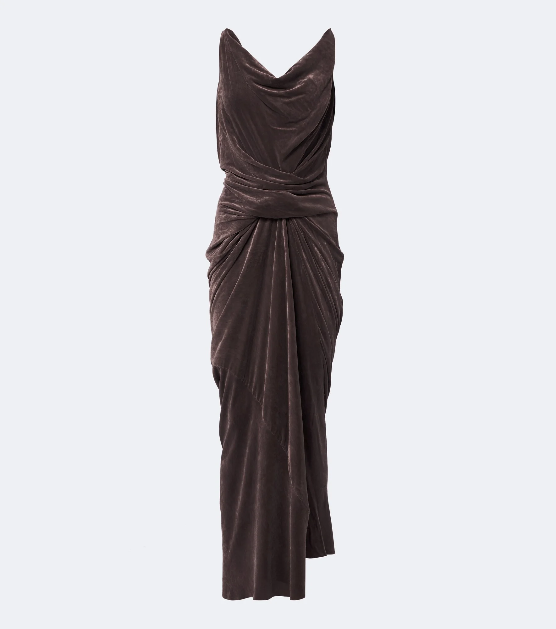 Strutter draped gathered velvet maxi dress - 1