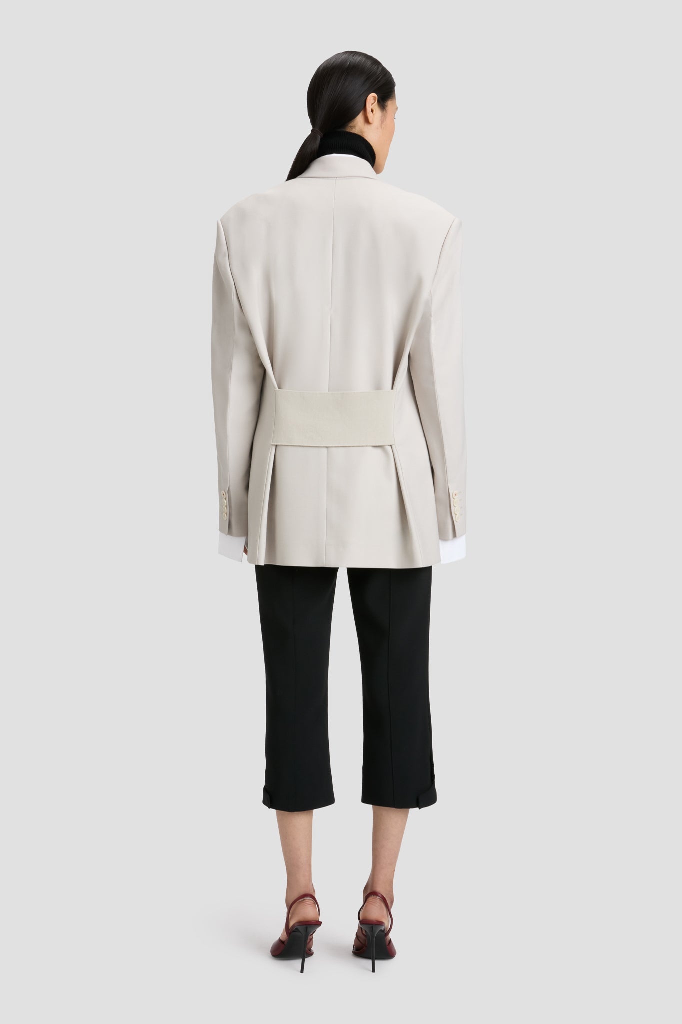 Relaxed Double Breasted Jacket In Pumice - 6