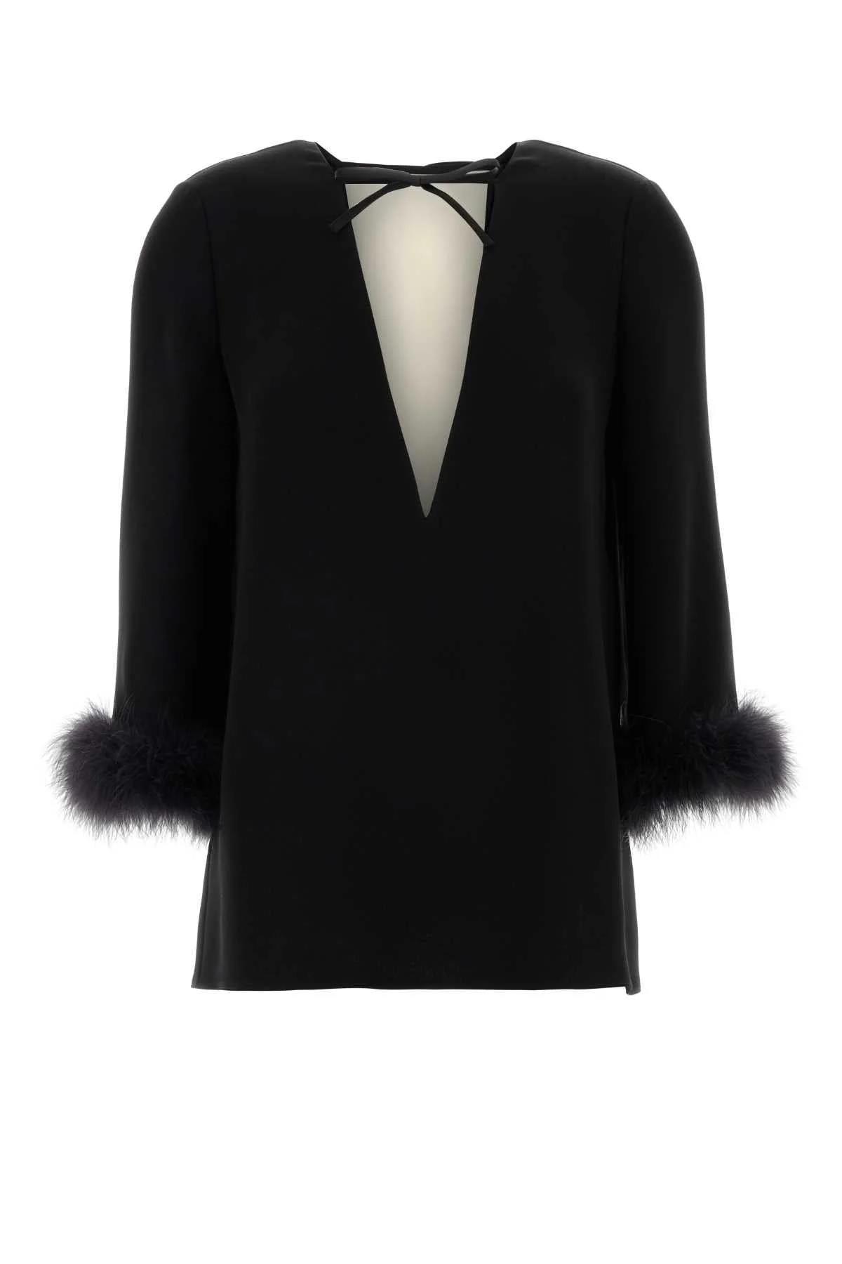 Valentino Garavani Women Black Silk Blouse - 1