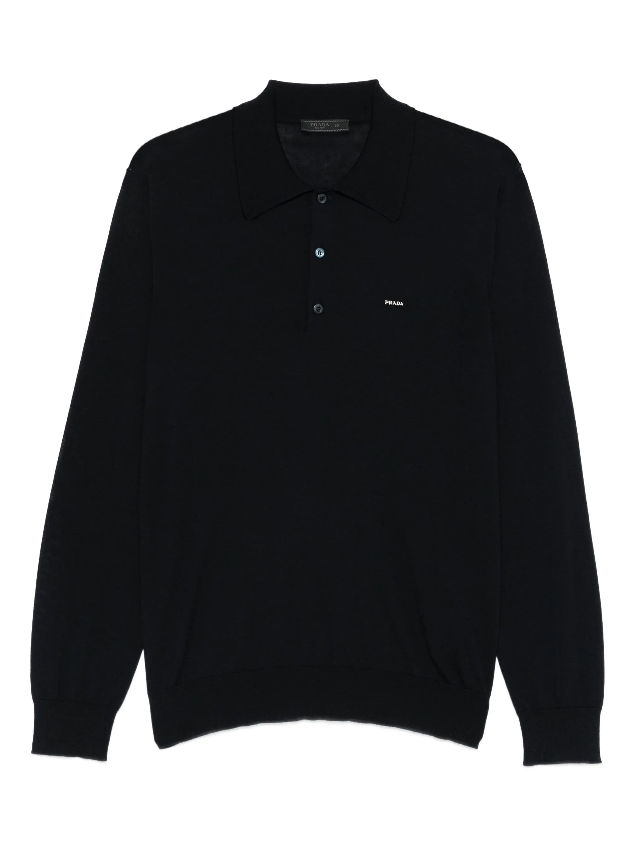 Prada Long-sleeve Wool Polo Shirt - 1
