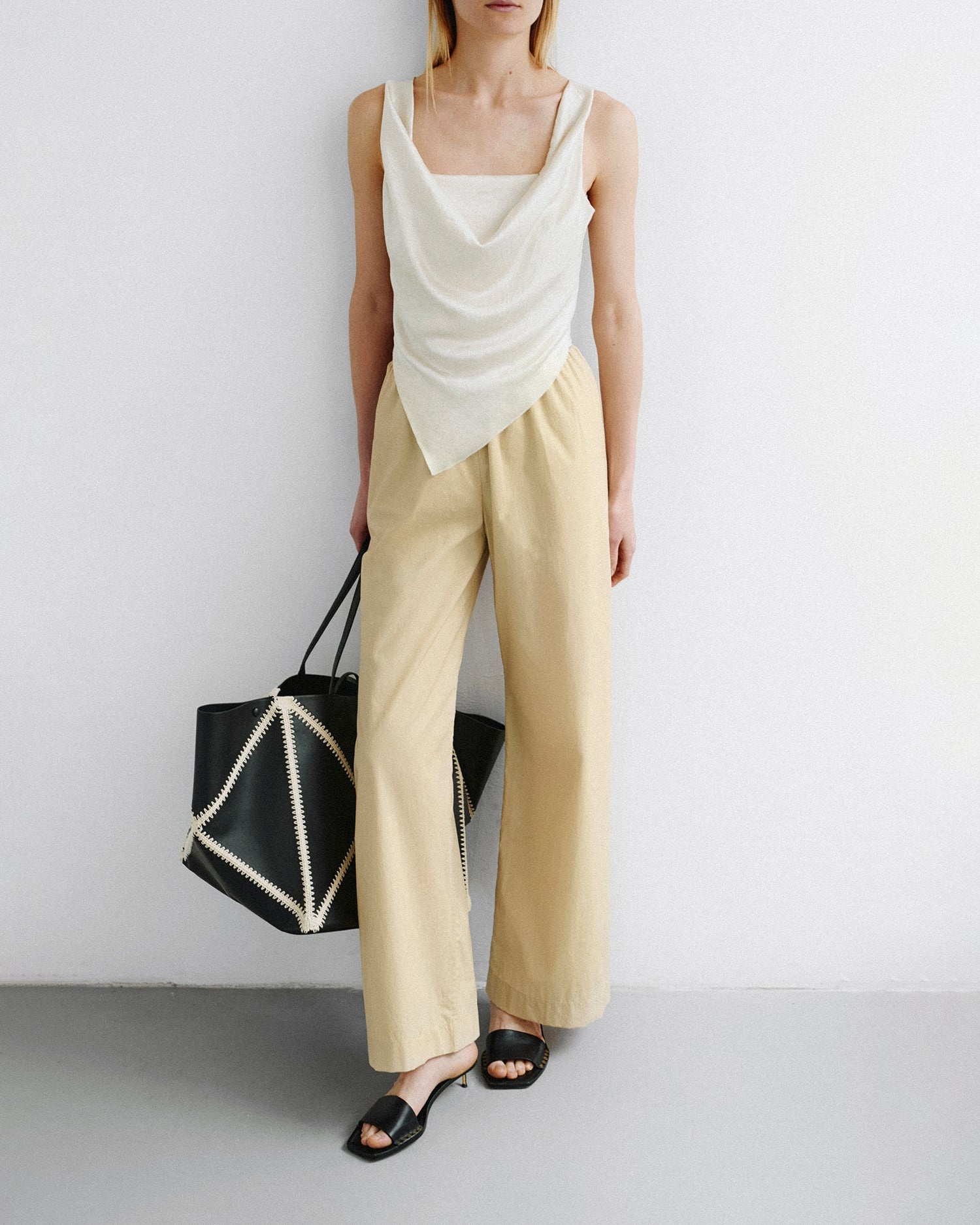 Sleeveless Draped Slip Satin Top - 3