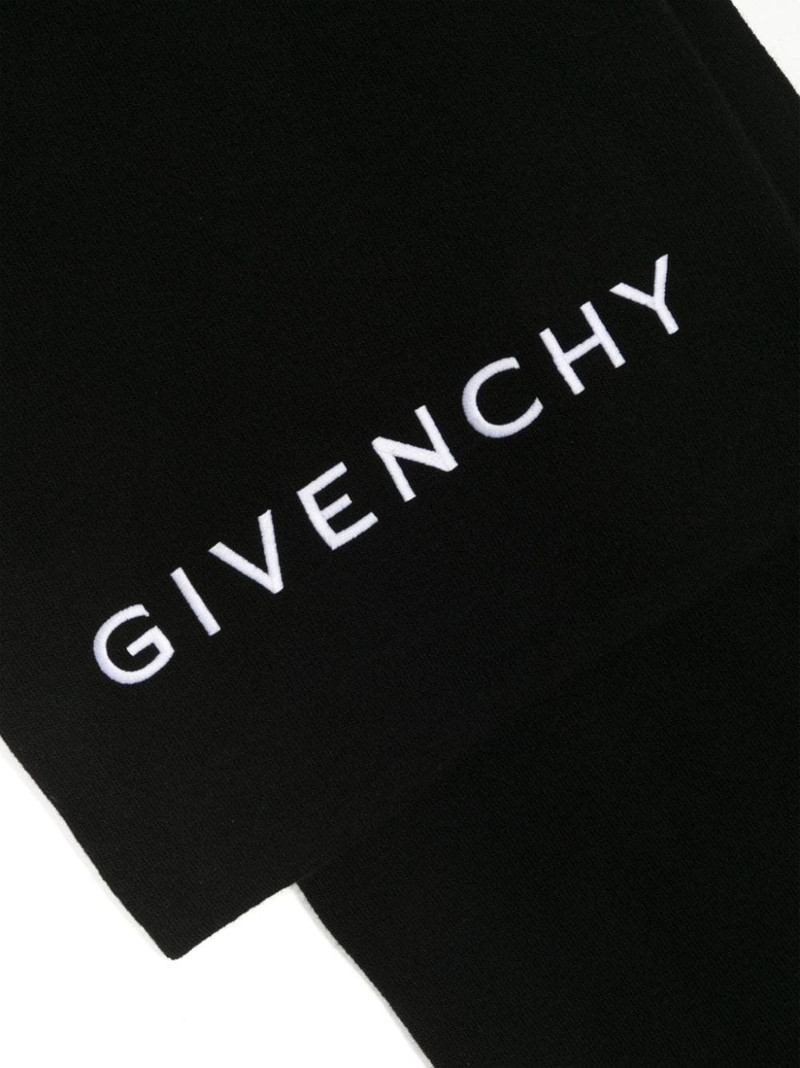 Givenchy logo-embroidered knitted scarf outlook