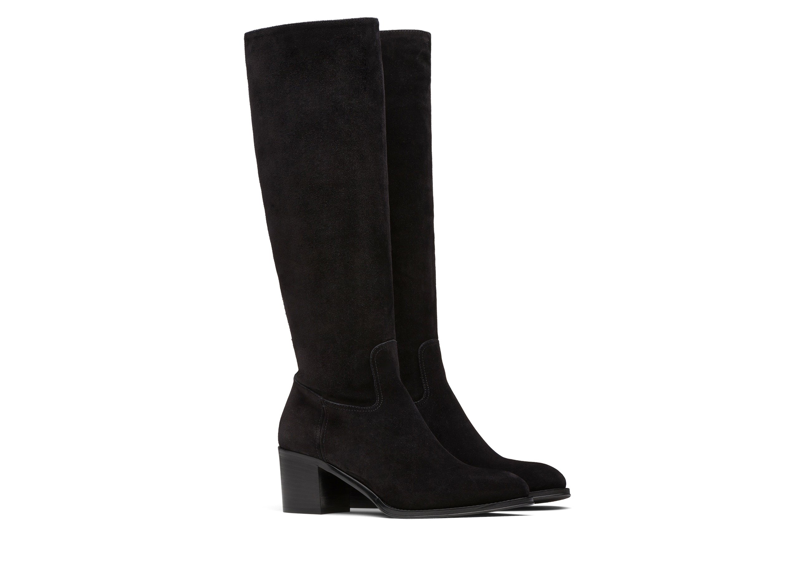 Evelyin  55
Suede Knee High Heeled Boot Black - 2
