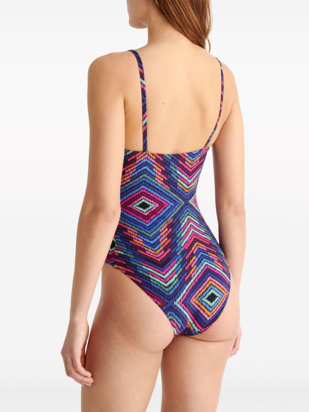 Optique spaghetti-strap swimsuit - 5