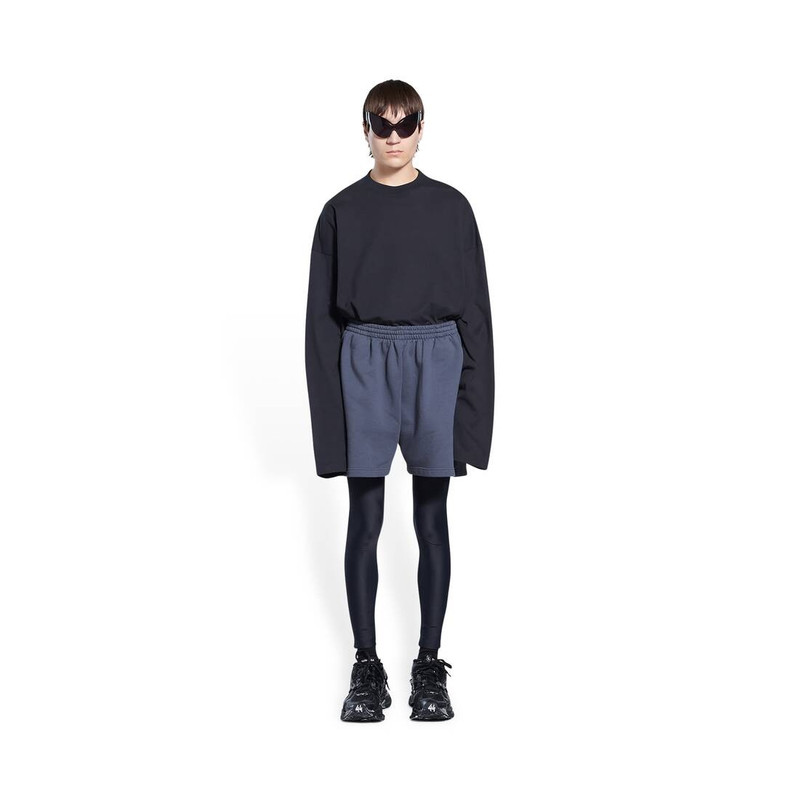 BALENCIAGA Men's Political Campaign Sweat Shorts in Grey outlook