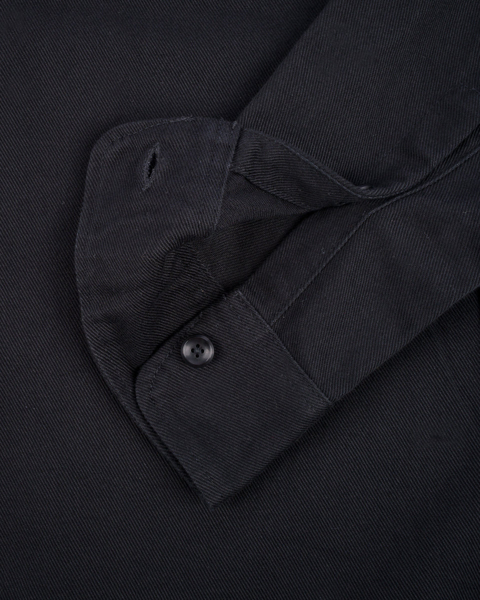 IHSH-414-BLK 9oz Cotton Linen Work Shirt - Black - 9