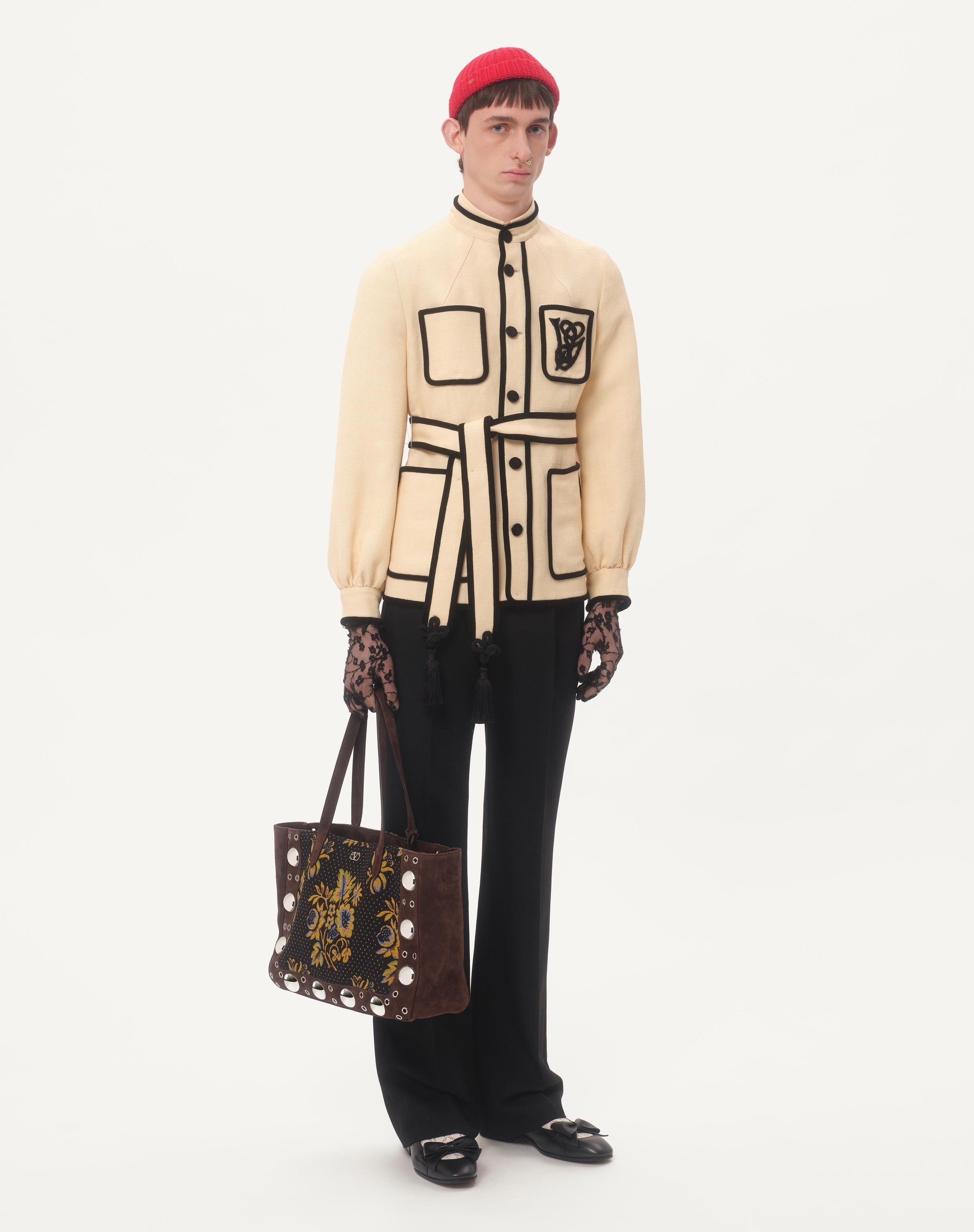 SILK AND JUTE CANVAS JACKET WITH VG EMBROIDERY - 2