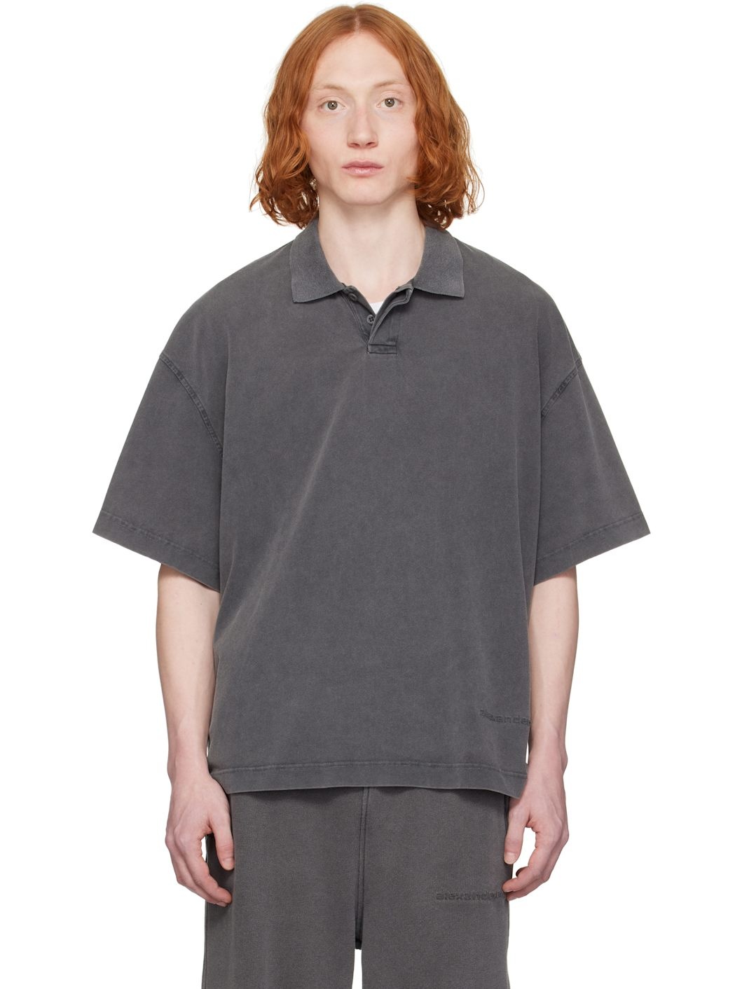 Gray Short-Sleeve Polo - 1