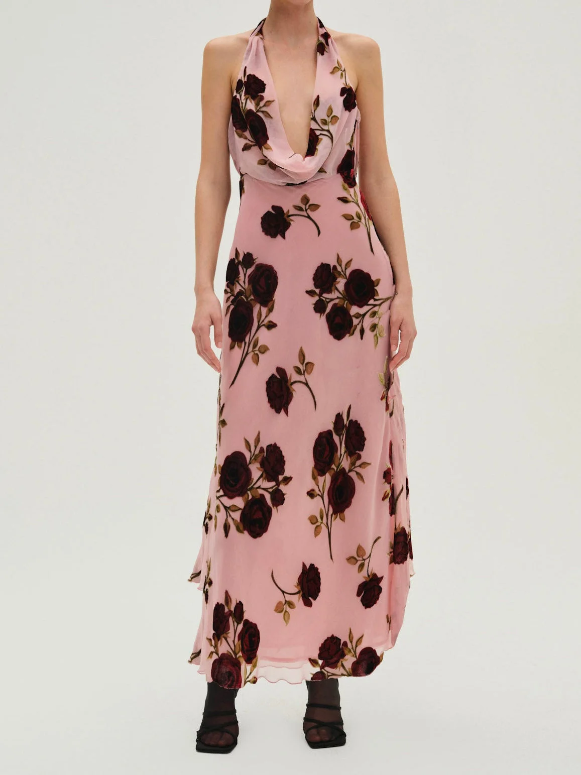 Rose Velvet Maxi Dress - 1