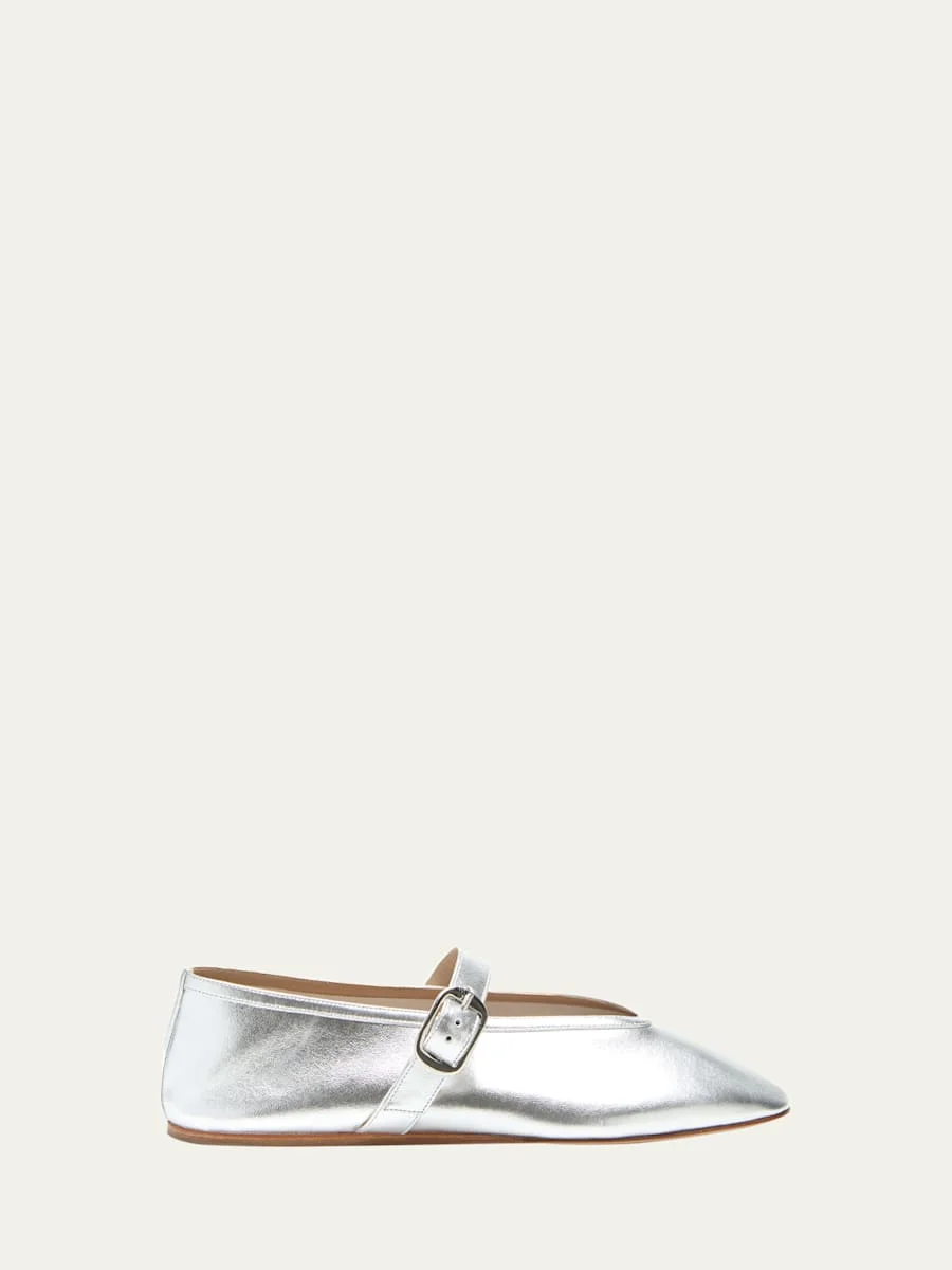 Stella Metallic Leather Ballerina Flats - 1