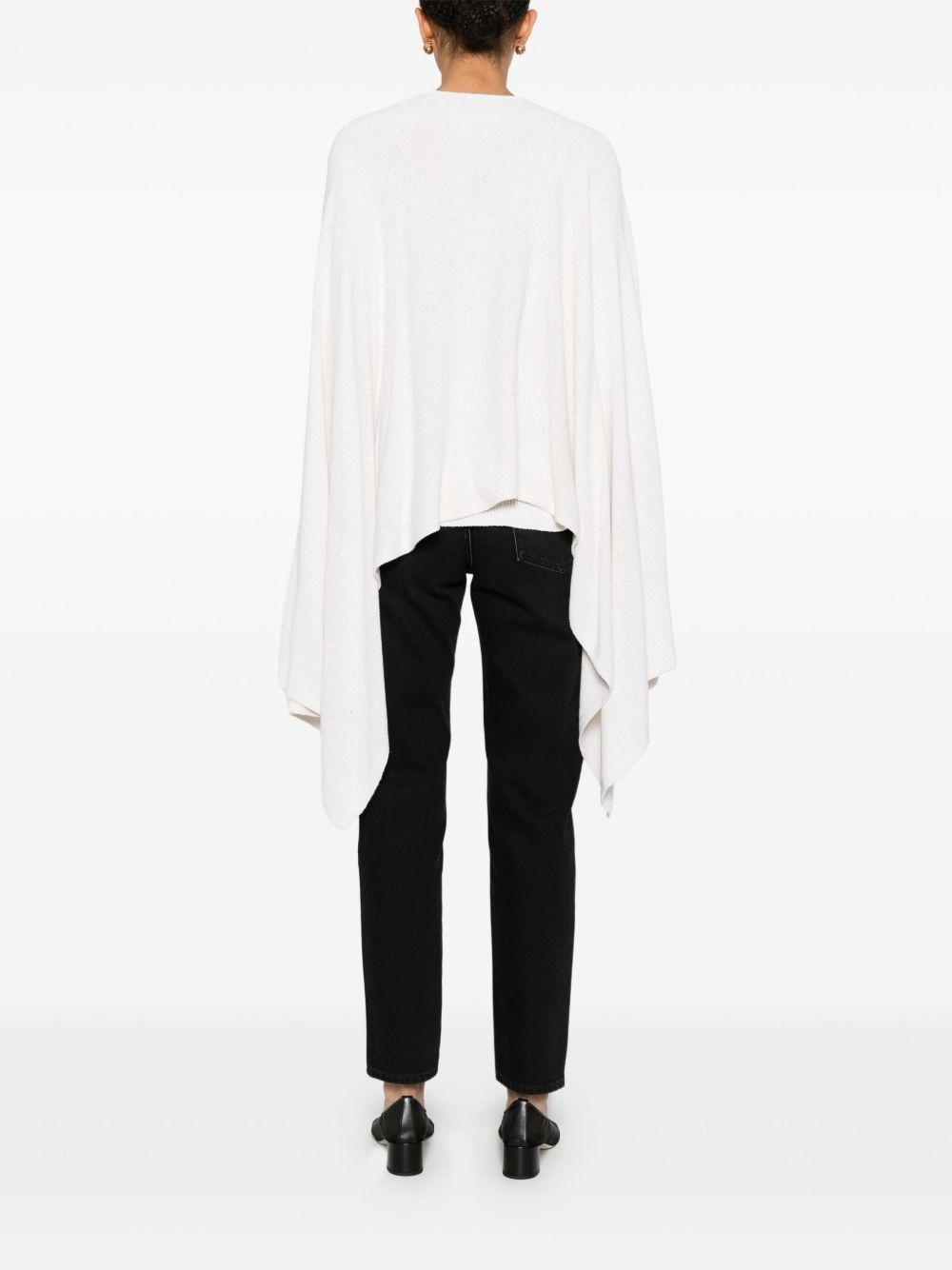 bouclé cape sweater - 4