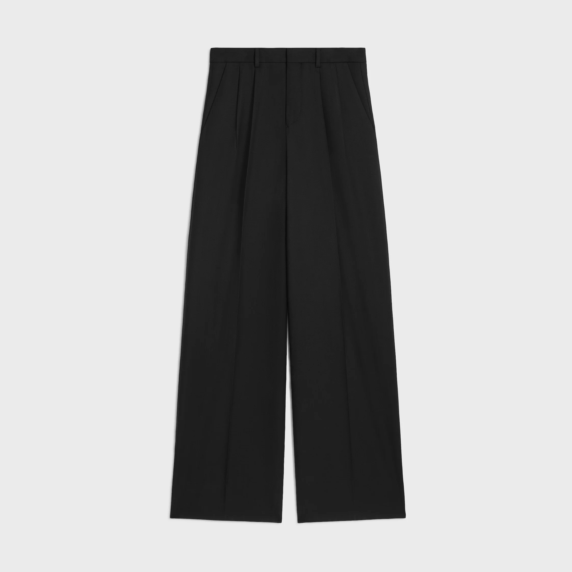 pleated trousers IN LIGHT WOOL GABARDINE - 1