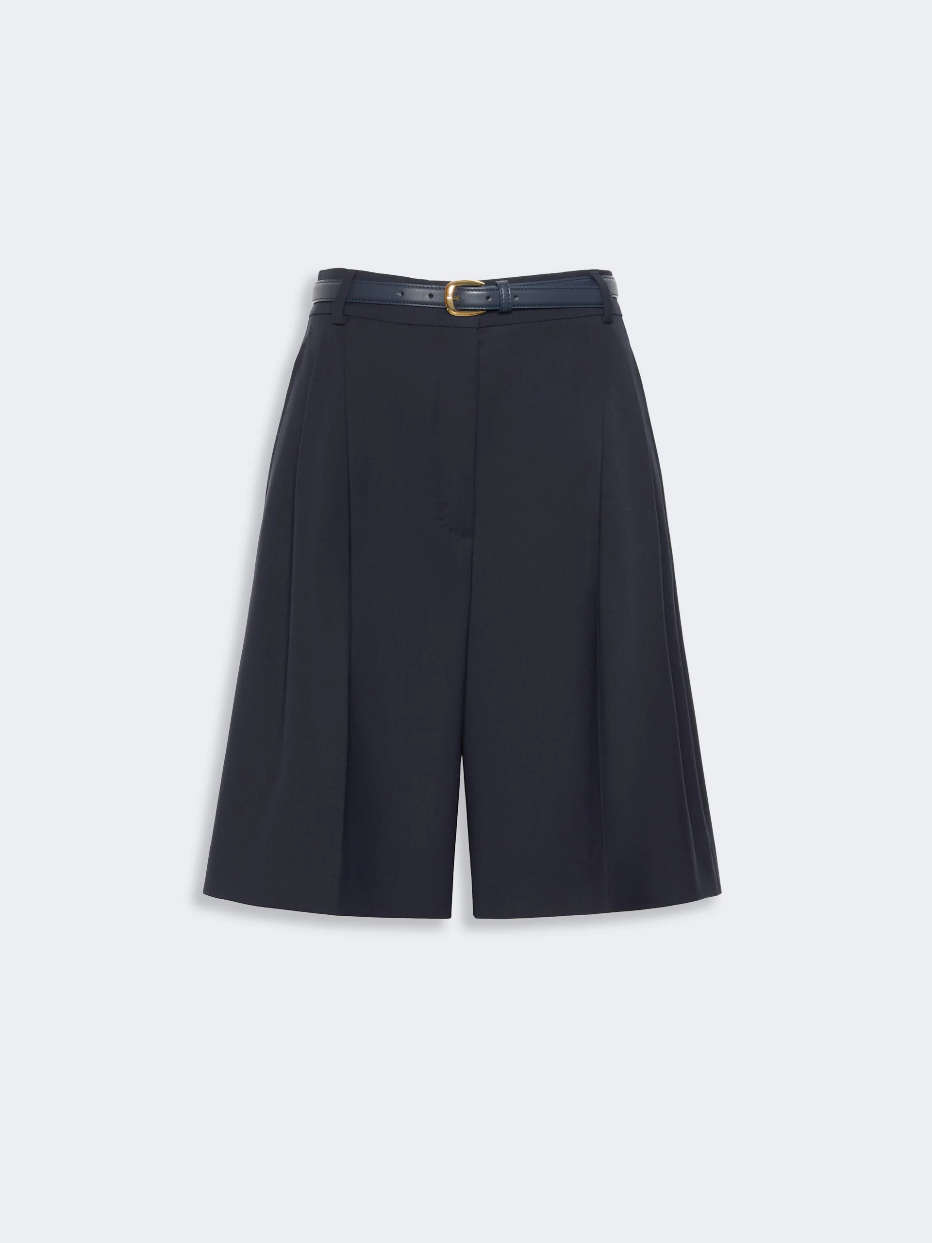 ADORNO Woollen cloth Bermuda shorts - NAVY - 1