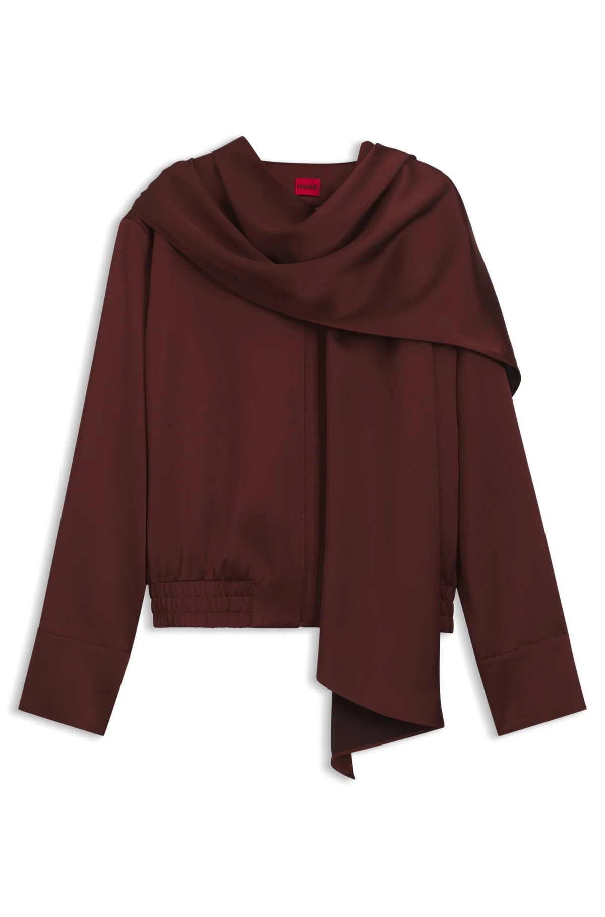 BOMBER-STYLE BLAZER WITH DETACHABLE SCARF - 1