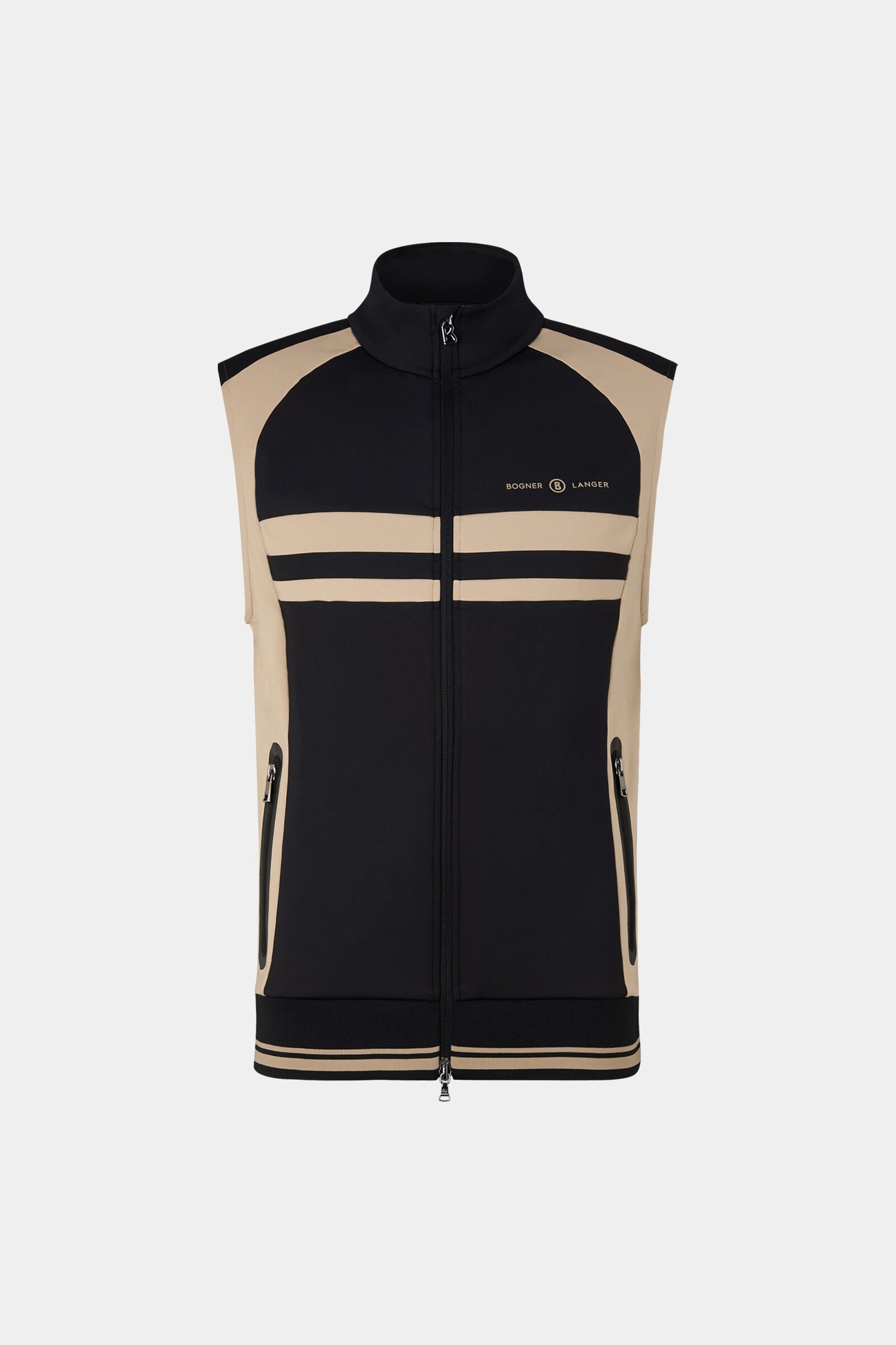 Boern Vest in Black/Beige - 1