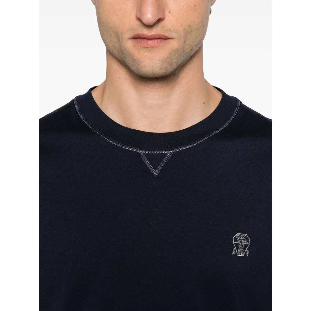Brunello Cucinelli Blue T-Shirts & Vests - T-Shirts Men - 4