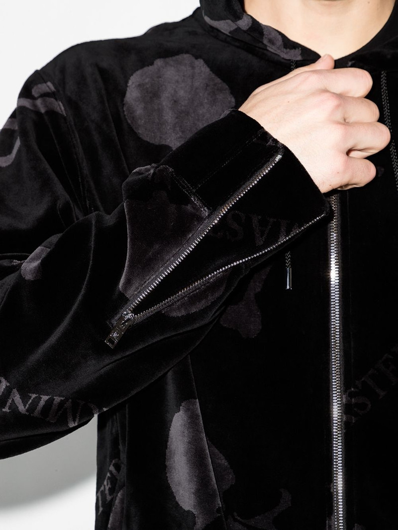 skull-print velvet track jacket 4