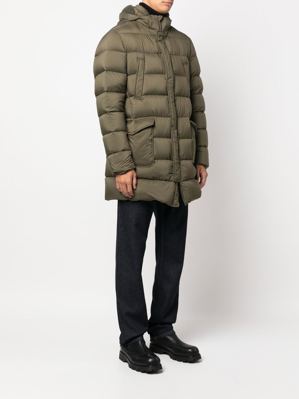 padded hooded down jacket - 3