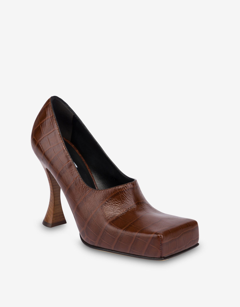 CROC-PRINT CALFSKIN PUMPS 3