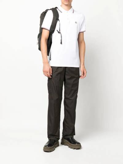 Moncler logo-patch short-sleeve polo shirt outlook