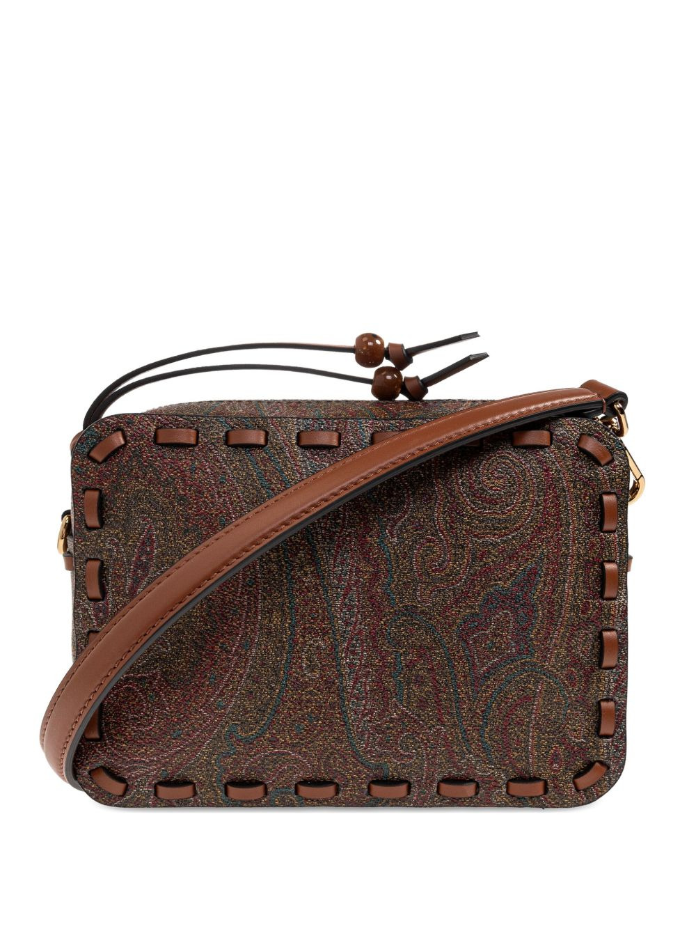 paisley-pattern stitched tote bag - 1