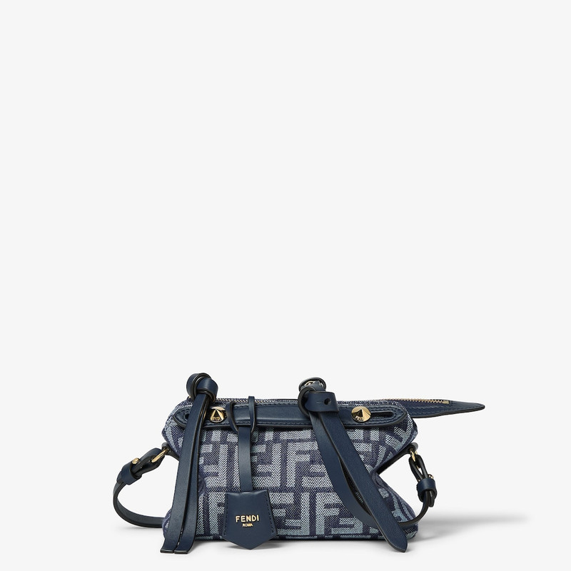 By The Way Soft Mini Dark blue denim-effect FF jacquard mini-bag 2