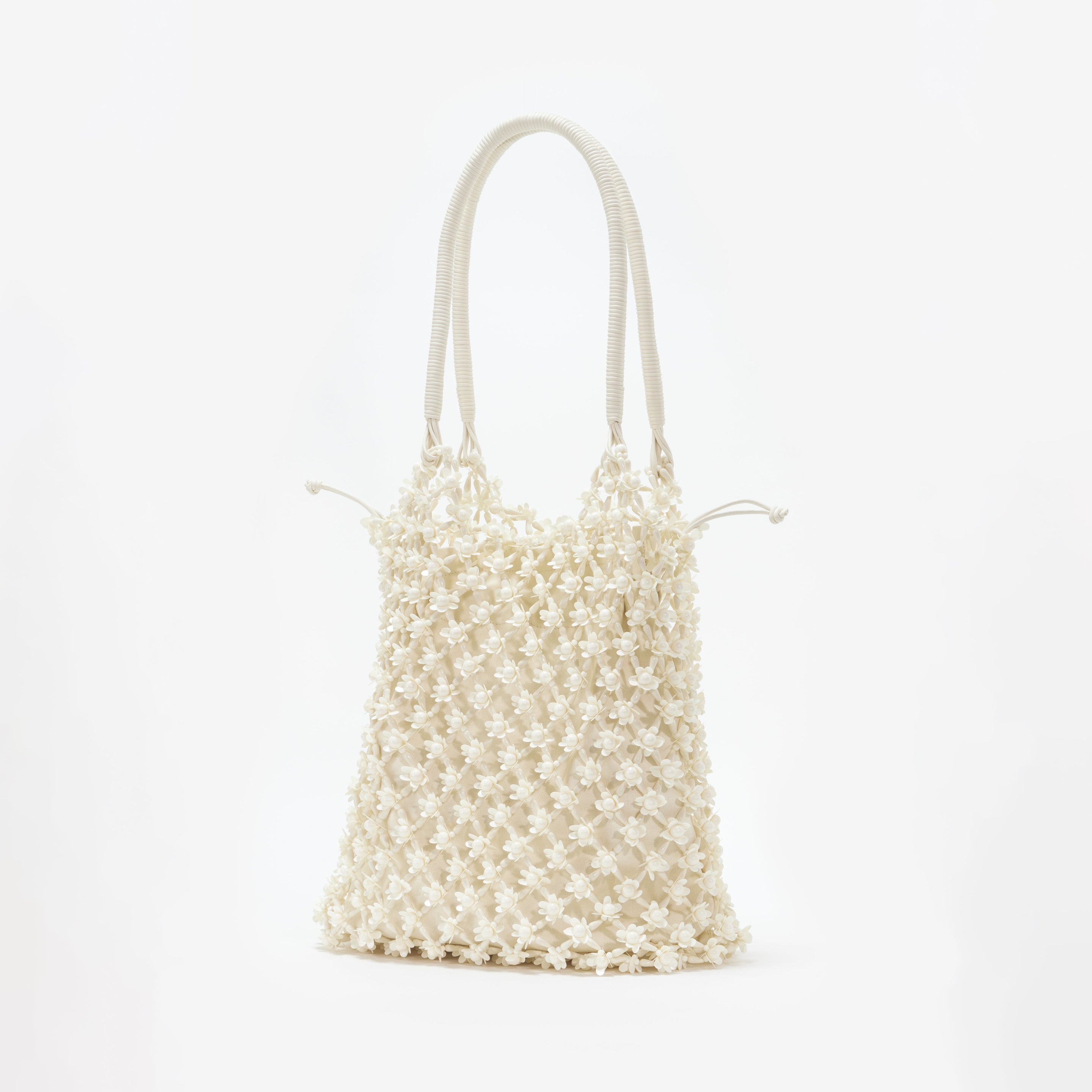 Cream Beaded Large Tote - 2