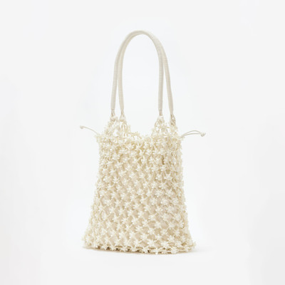 self-portrait Cream Beaded Large Tote outlook