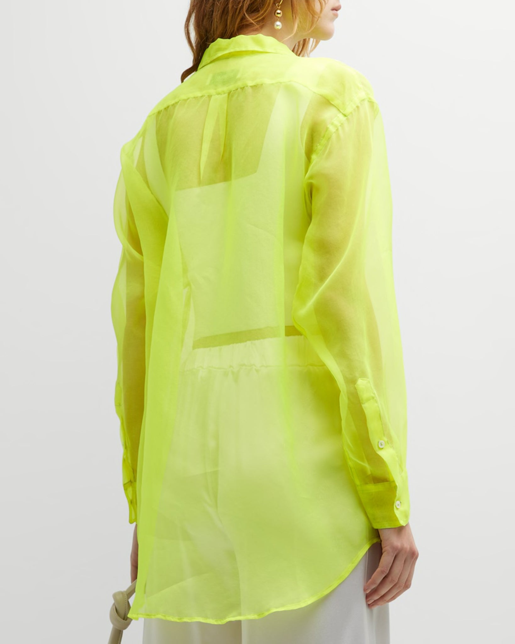 NEON SILK ORGANZA OVERSIZED SHIRT - 2