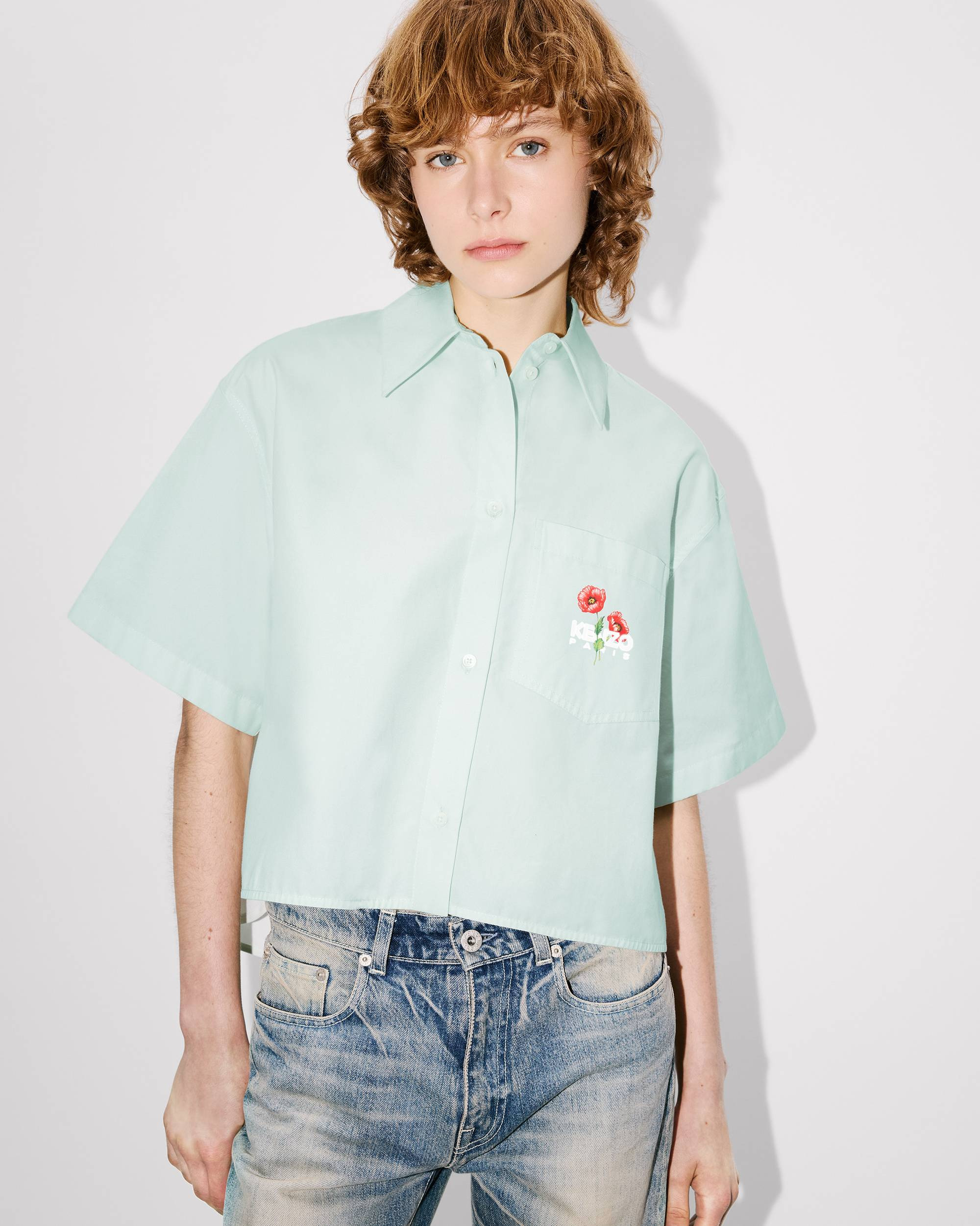 'KENZO Archive Bouquet' cropped shirt in cotton poplin - 7