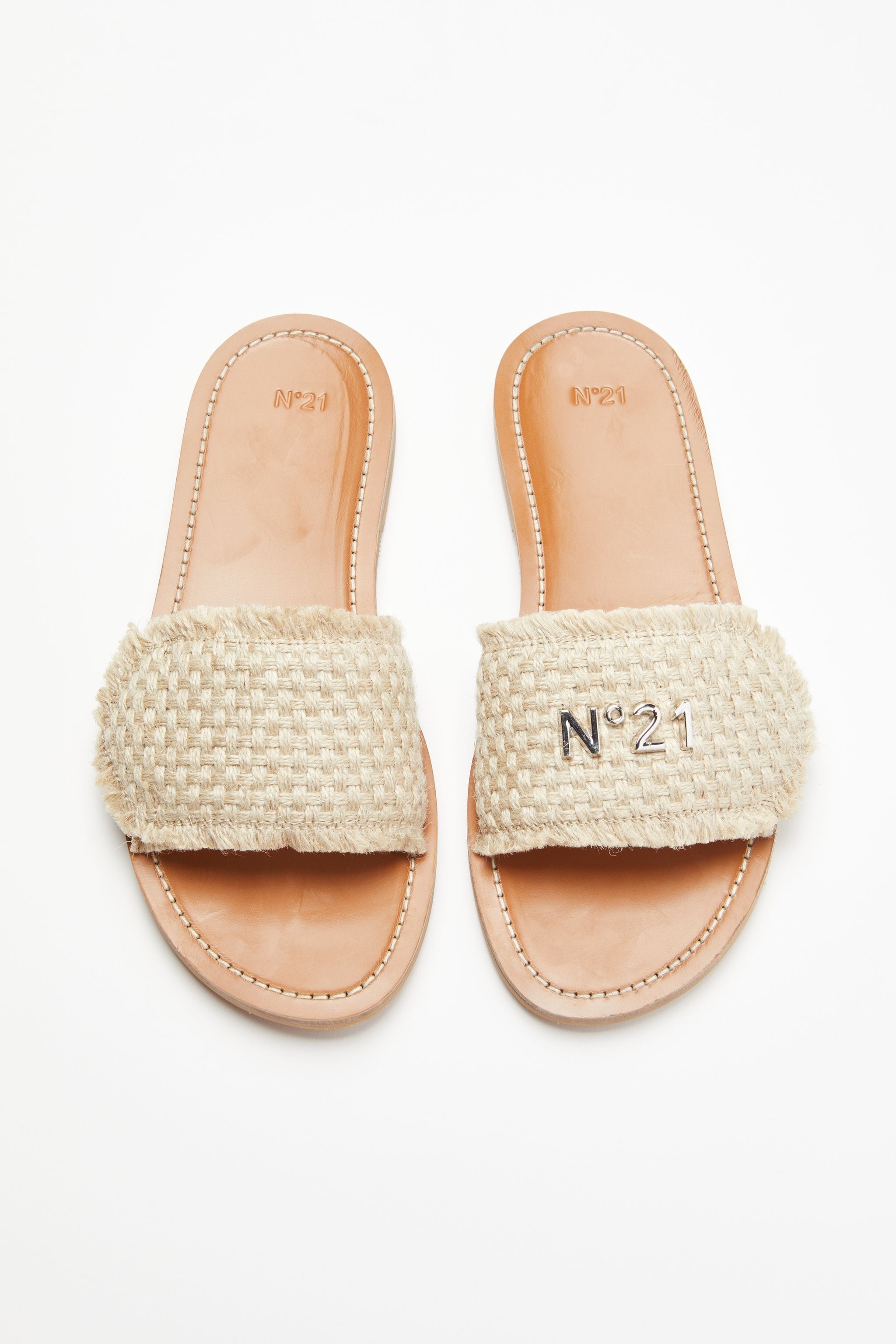 LOGO PLAQUE WOVEN SLIDES - 2