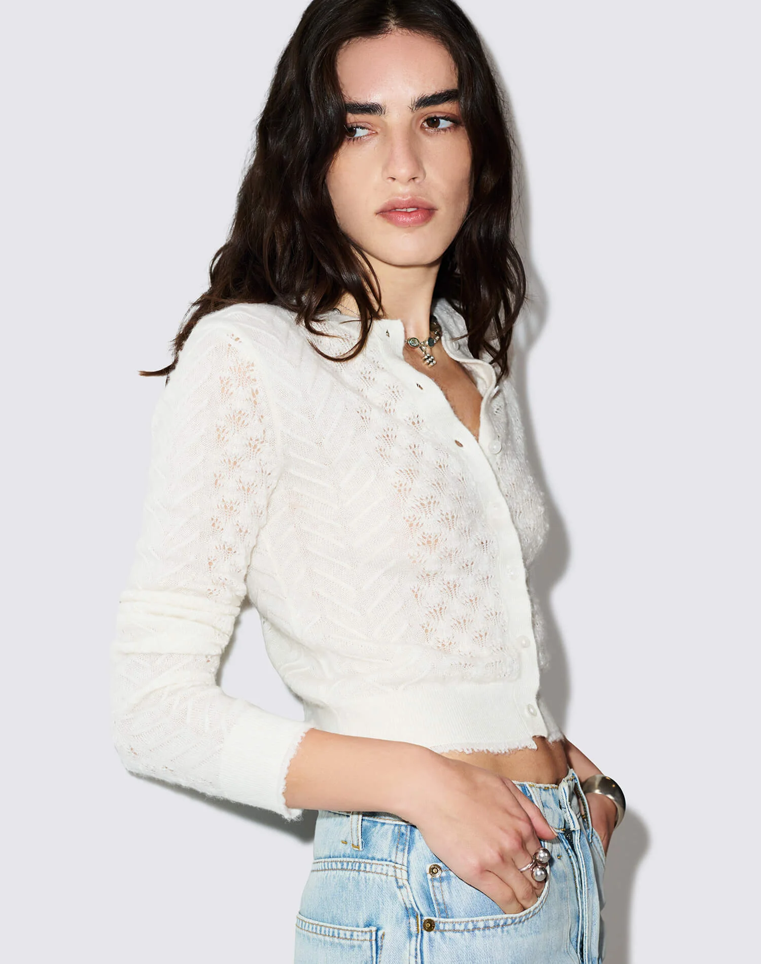 Emma Cardigan - Vintage White - 1