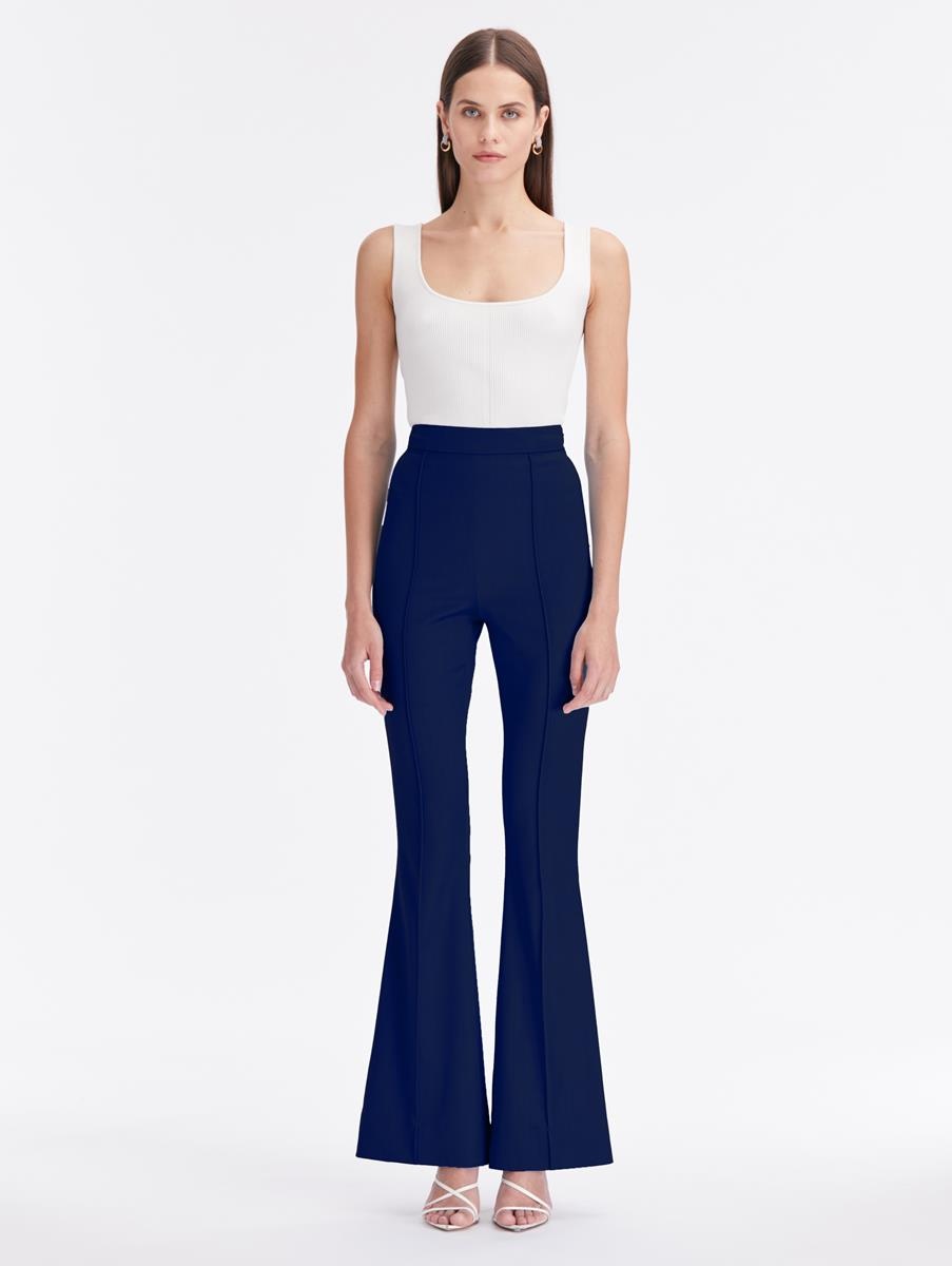 STRETCH WOOL FLARE PANT - 1