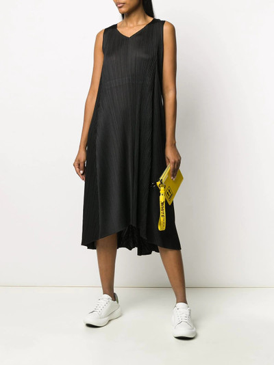 Pleats Please Issey Miyake sleeveless back-tie pleated dress outlook