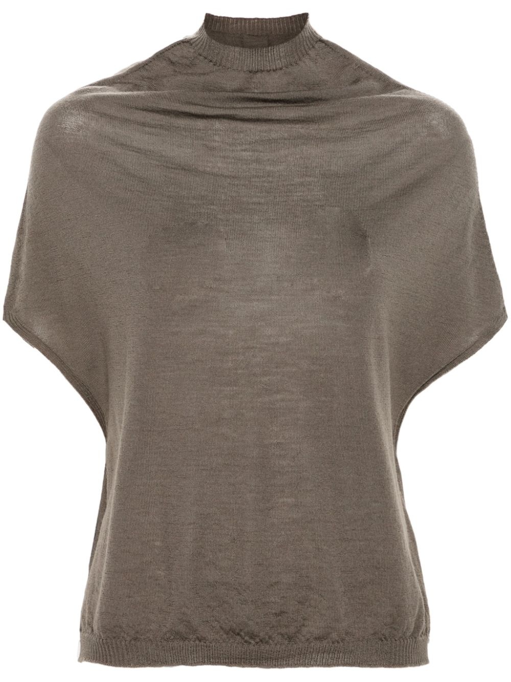 cowl-neck wool top - 1