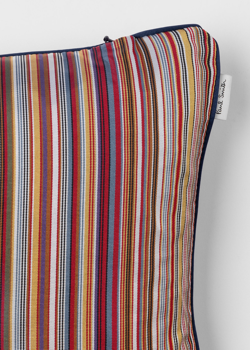 Classic 'Signature Stripe' Silk Bolster Cushion 3
