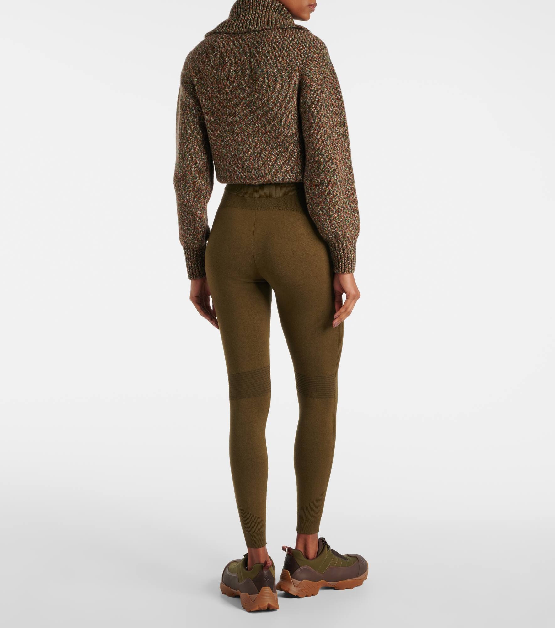 Ribbed-knit silk-blend leggings - 3