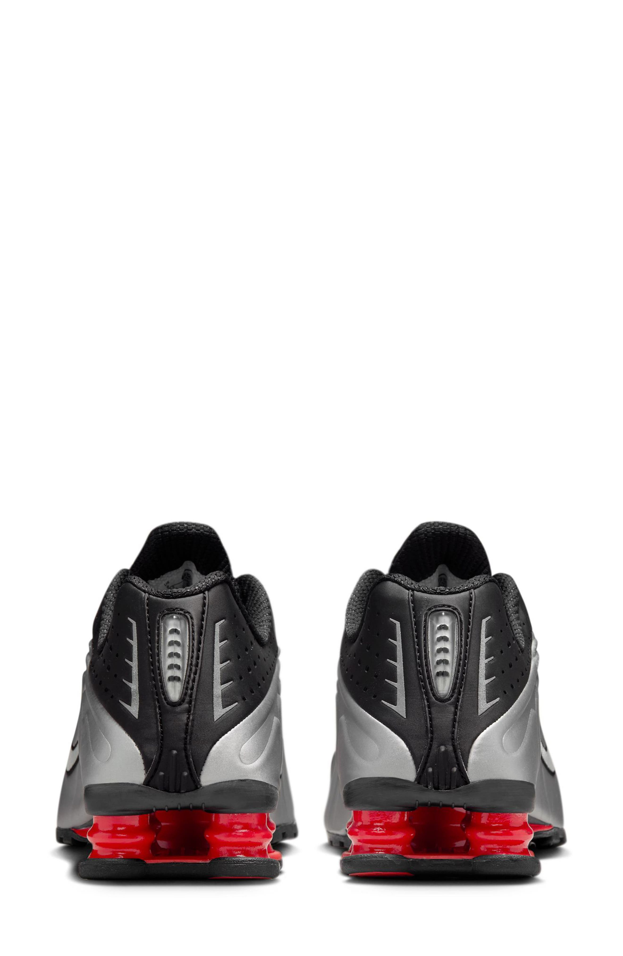 Nike Shox R4 Sneaker in Black/Silver/Light Crimson at Nordstrom - 5