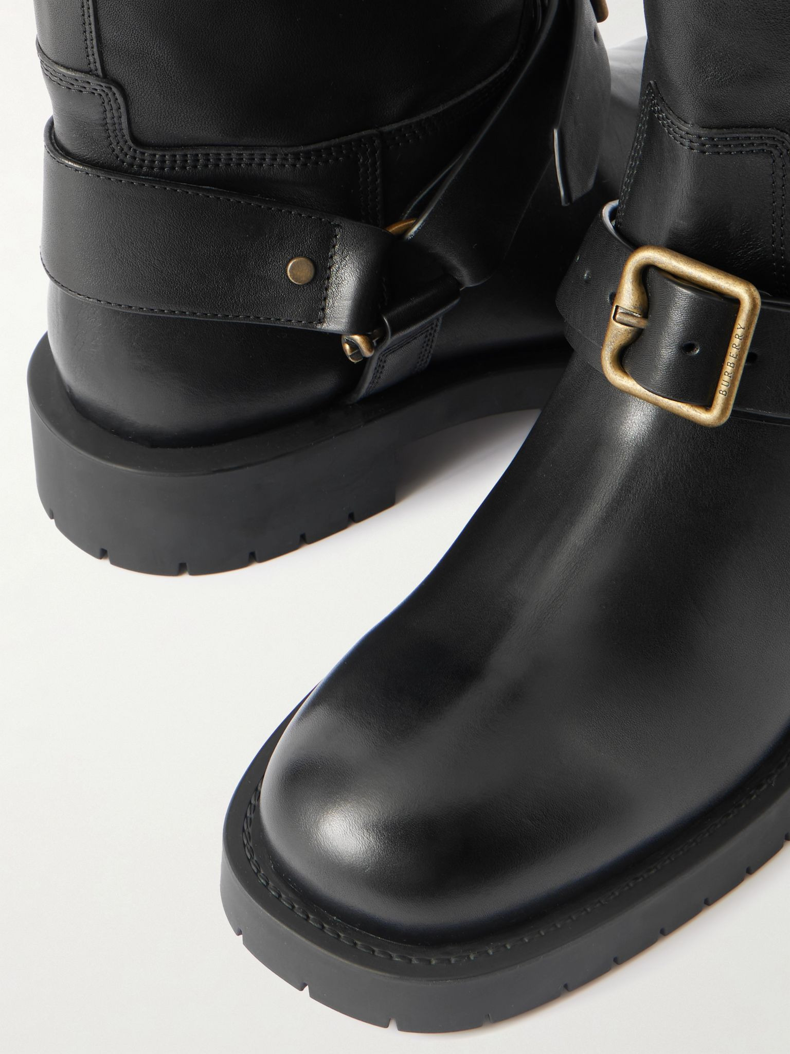 Buckled leather boots Black - 4